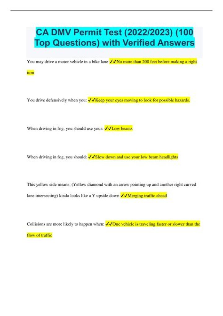 Is the CA DMV permit test easy