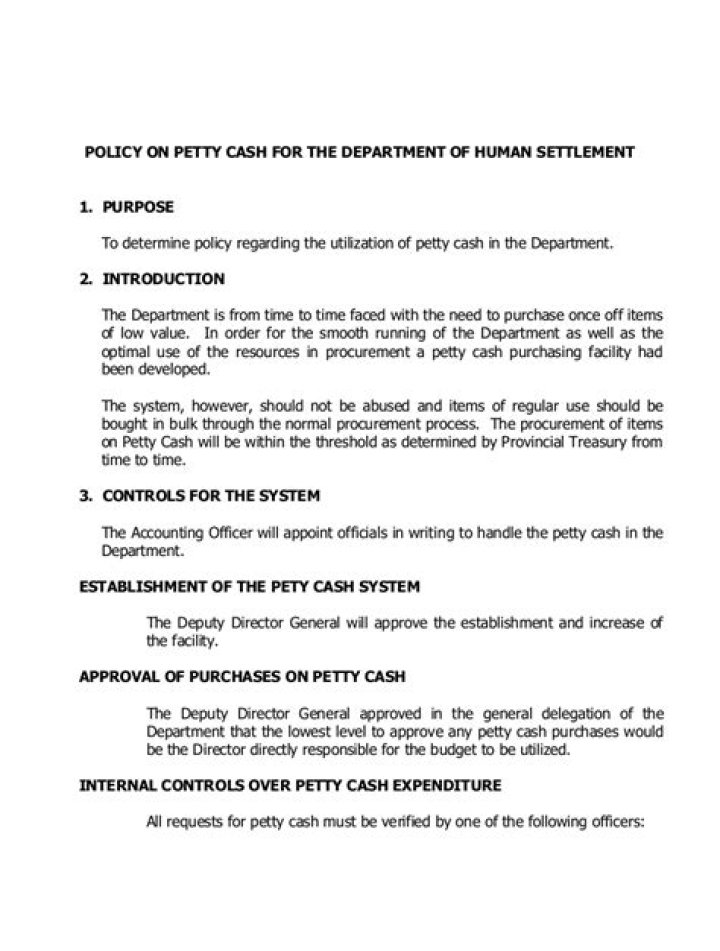Is there a limit on petty cash