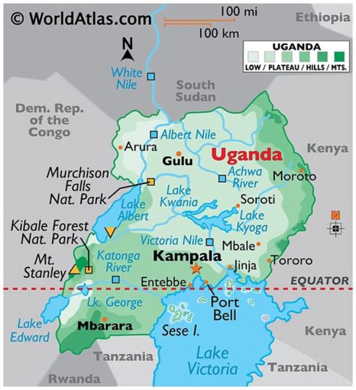 Is Uganda surrounded by mountains