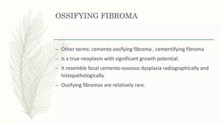 What causes ossifying fibroma