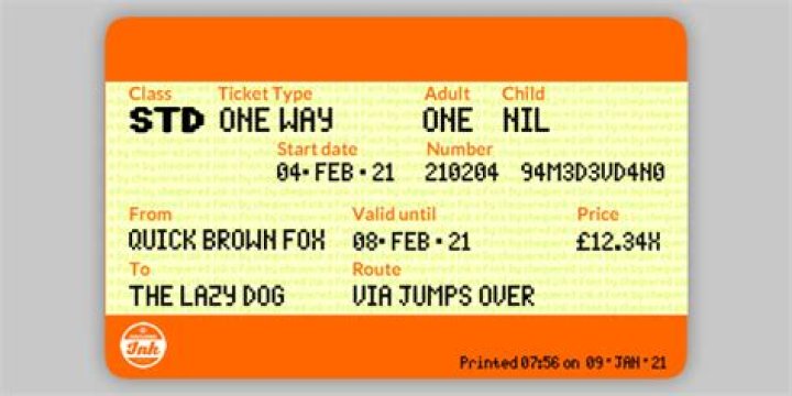 What font is on train tickets