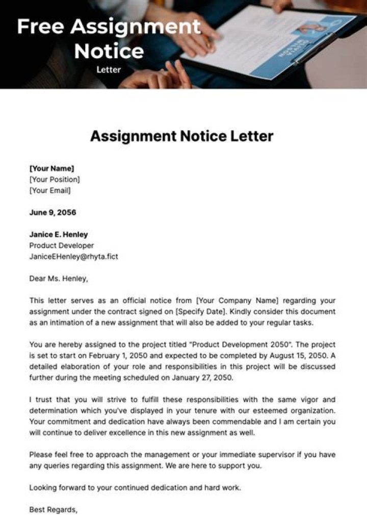 What is a letter of assignment