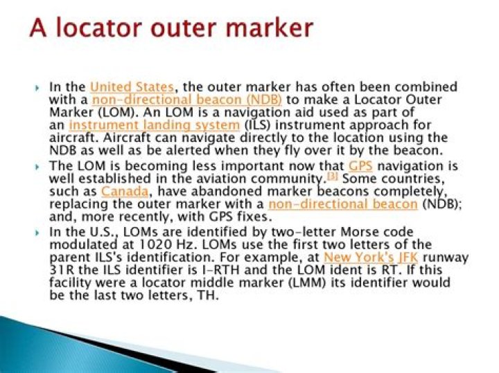 What is a locator outer marker