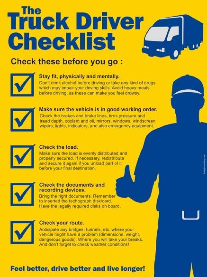 What should a truck driver not do